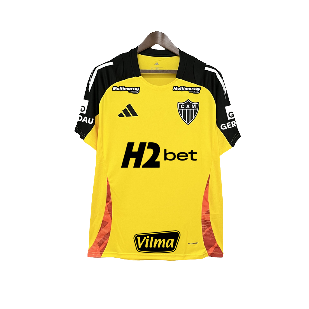 Camiseta Atlético Mineiro 25/26 Amarillo Entrenamiento - Todos los Patrocinios - Versión Aficionado