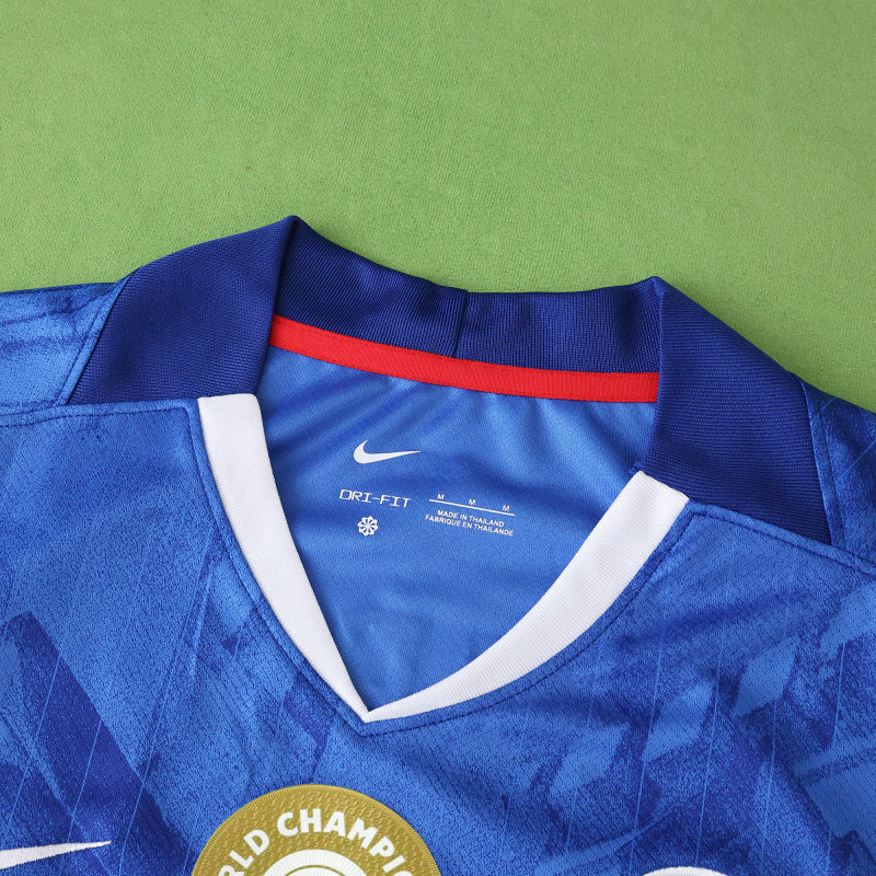 Kids Chelsea Home Kit 25/26 with World Champions 25 printing