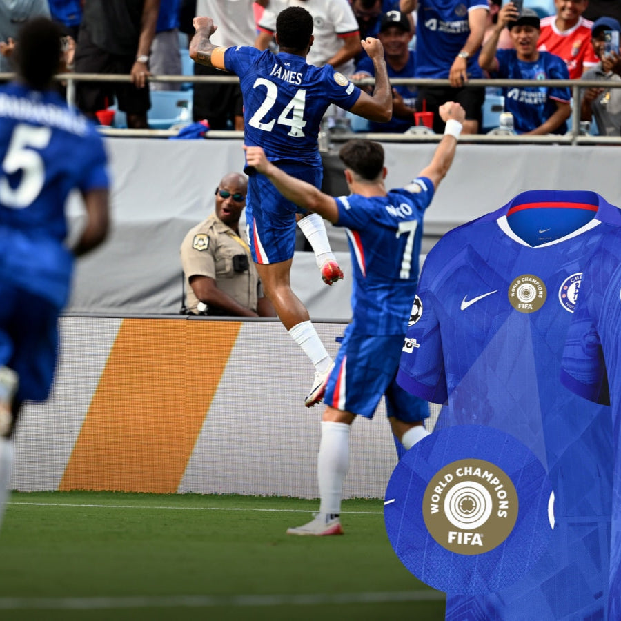 Kids Chelsea Home Kit 25/26 with World Champions 25 printing