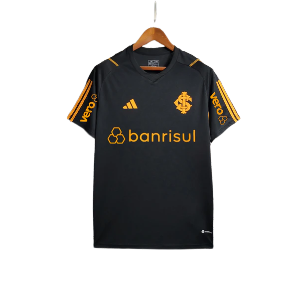 Camiseta Internacional 23/24 Entrenamiento - Negro - Todos los Patrocinios - Versión Aficionado