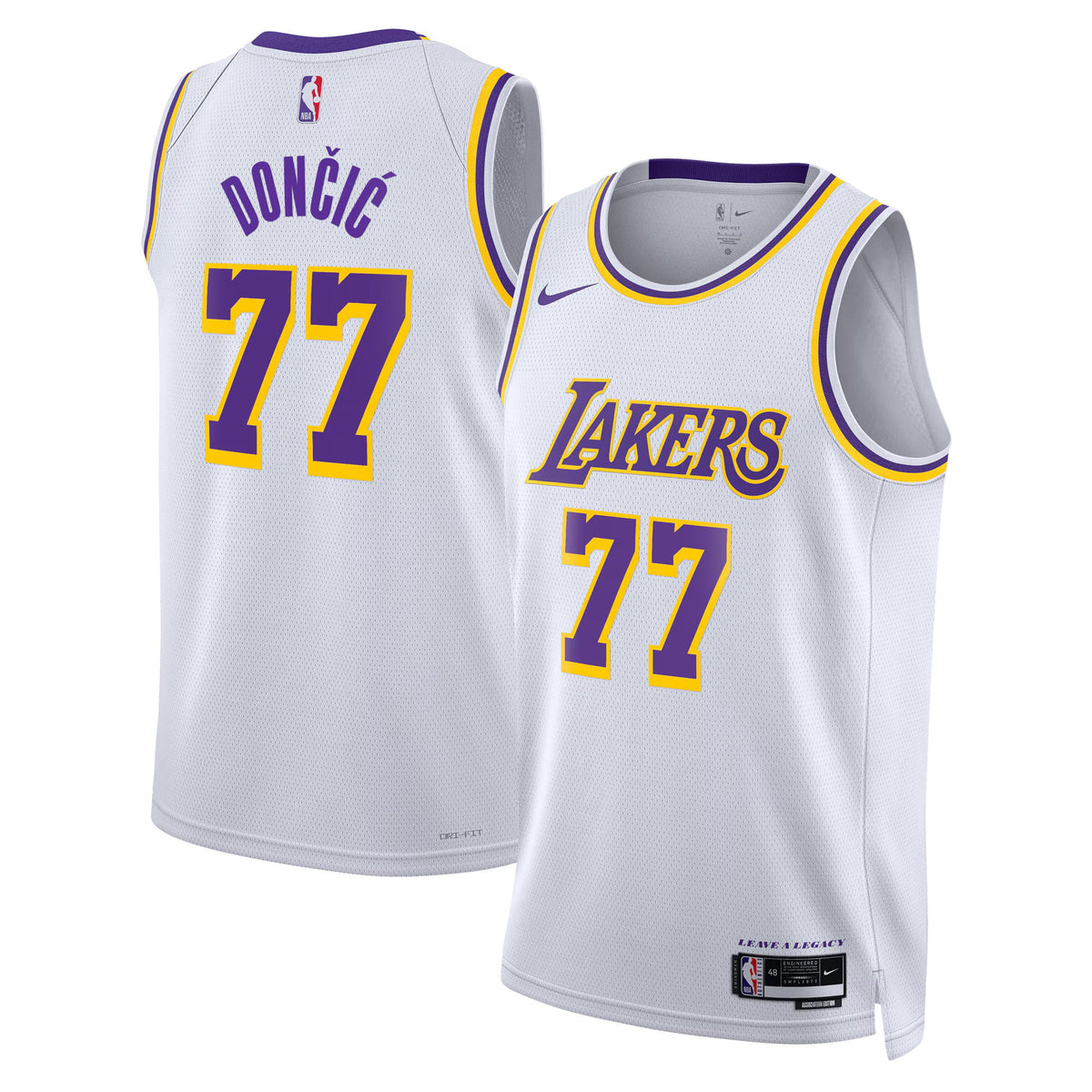 Regata NBA de Luka Dončić - Los Angeles Lakers - Edición Association 2024 - Blanca - Unisex